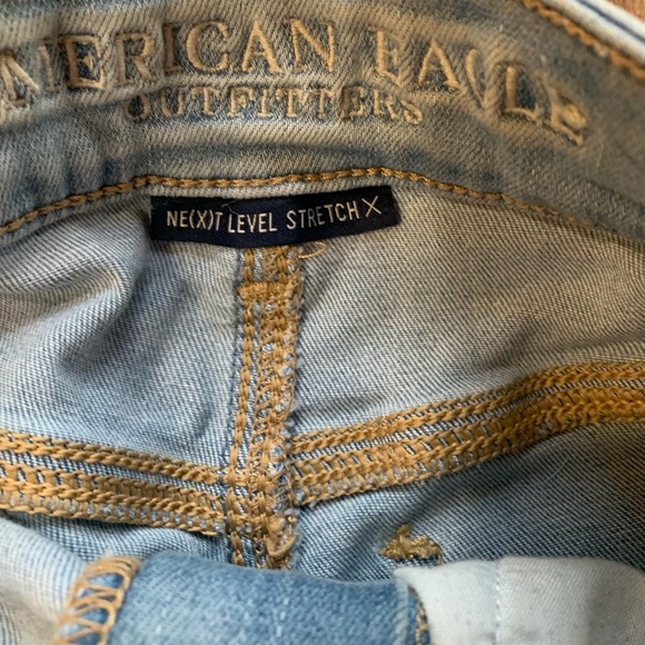 2 Pairs Of Blue Distressed American Eagle Jean Shorts, Sizes 0 & 2 - Picture 5 of 7